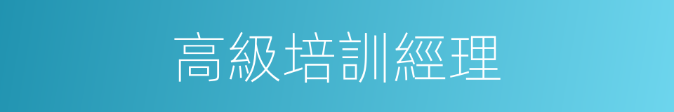 高級培訓經理的同義詞