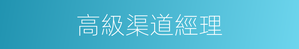 高級渠道經理的同義詞