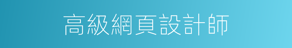 高級網頁設計師的同義詞