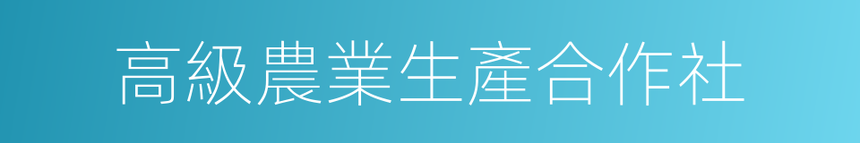 高級農業生產合作社的同義詞