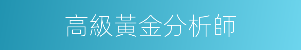 高級黃金分析師的同義詞