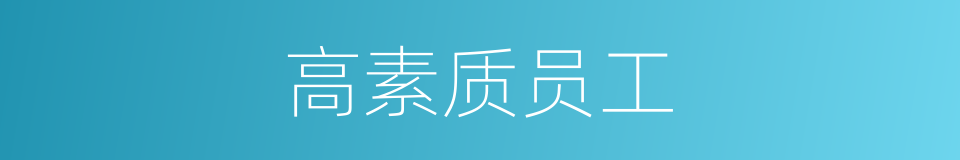 高素质员工的同义词