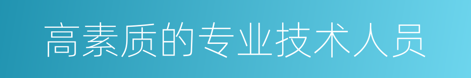 高素质的专业技术人员的同义词