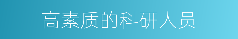 高素质的科研人员的同义词