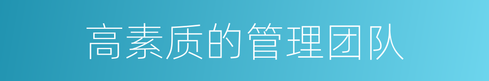 高素质的管理团队的同义词
