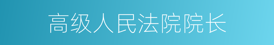 高级人民法院院长的同义词