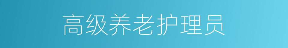 高级养老护理员的同义词