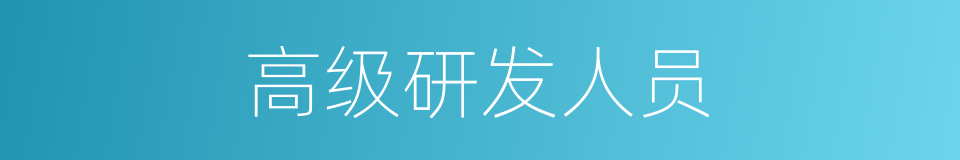 高级研发人员的同义词
