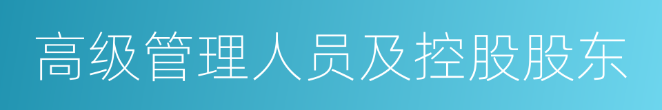 高级管理人员及控股股东的同义词