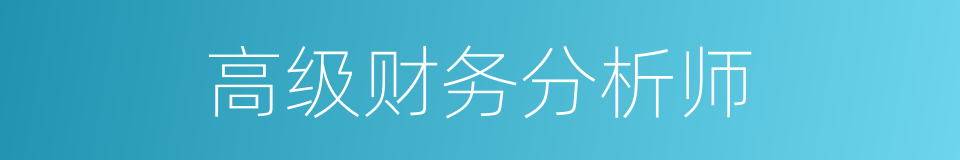 高级财务分析师的同义词