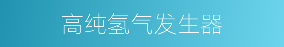 高纯氢气发生器的同义词