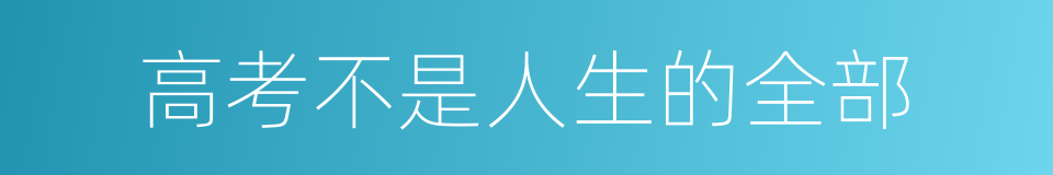 高考不是人生的全部的同义词
