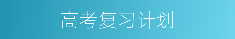 高考复习计划的同义词