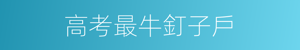 高考最牛釘子戶的同義詞