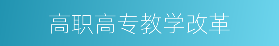 高职高专教学改革的同义词