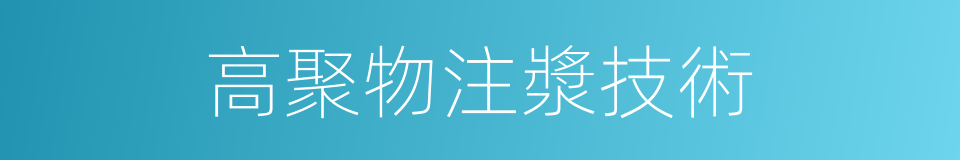 高聚物注漿技術的同義詞