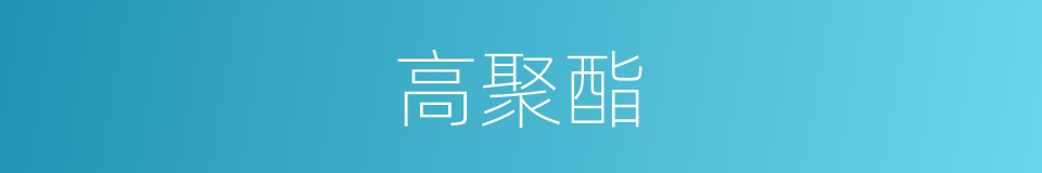 高聚酯的同义词