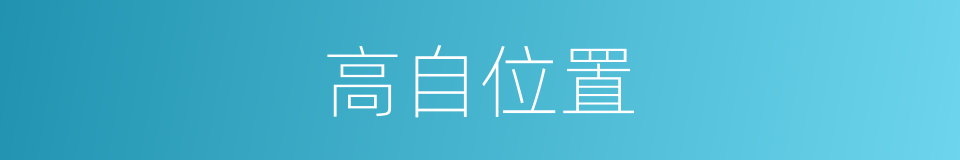 高自位置的意思