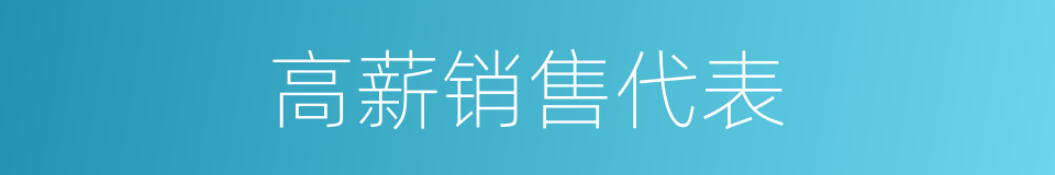 高薪销售代表的同义词
