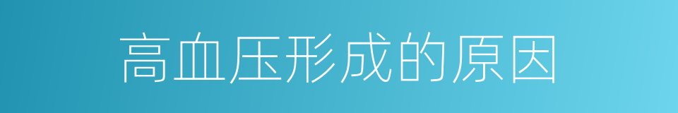 高血压形成的原因的同义词