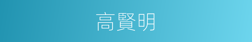高賢明的同義詞