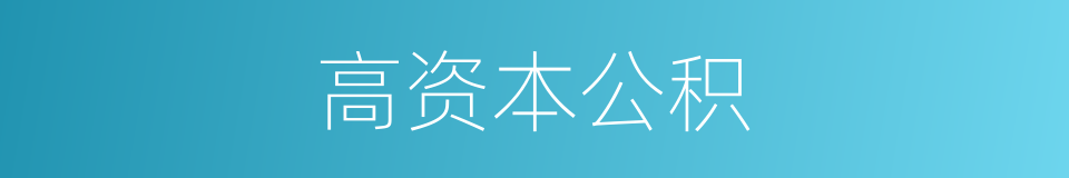 高资本公积的同义词