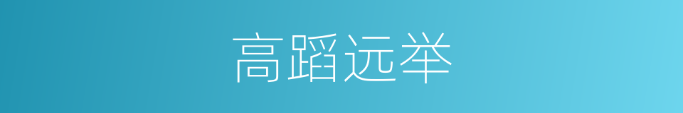 高蹈远举的意思
