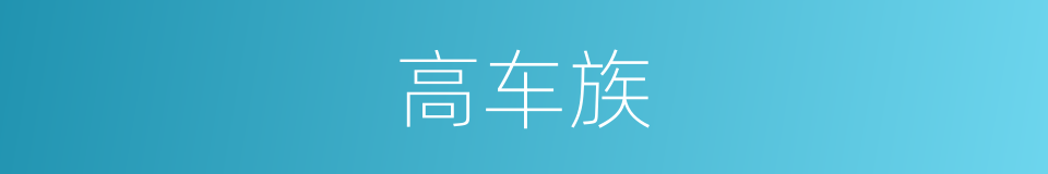 高车族的意思