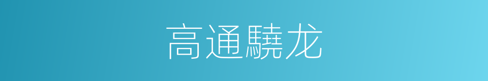 高通驍龙的同義詞