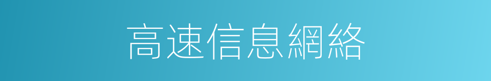 高速信息網絡的同義詞