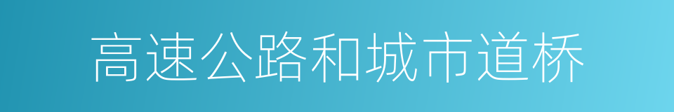 高速公路和城市道桥的同义词