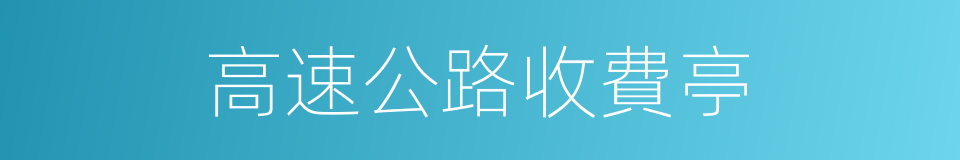 高速公路收費亭的同義詞