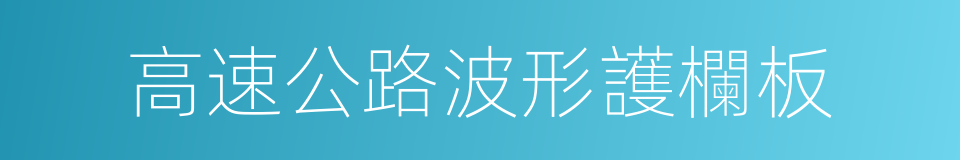 高速公路波形護欄板的同義詞