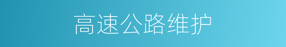 高速公路维护的同义词