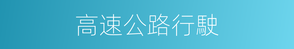高速公路行駛的同義詞