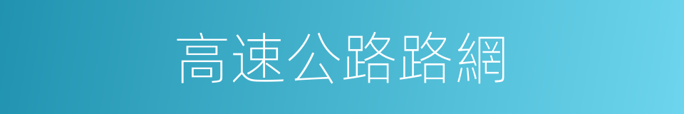 高速公路路網的同義詞
