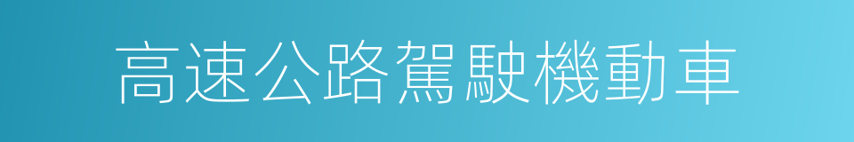 高速公路駕駛機動車的同義詞