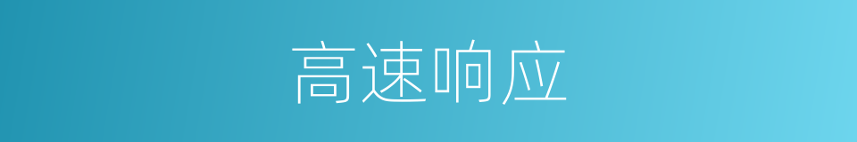 高速响应的同义词