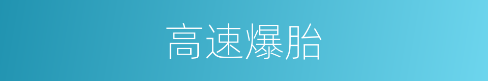 高速爆胎的同义词
