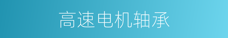 高速电机轴承的同义词