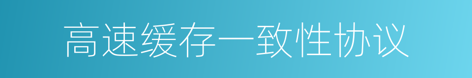 高速缓存一致性协议的同义词