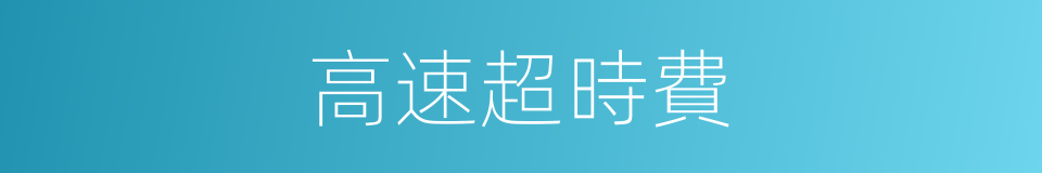 高速超時費的同義詞