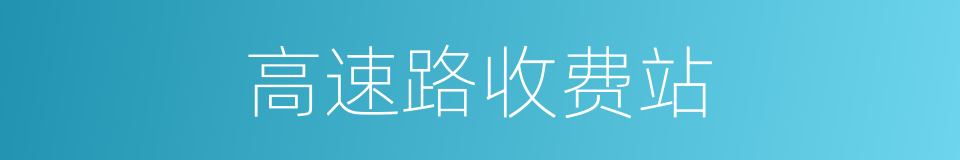 高速路收费站的同义词