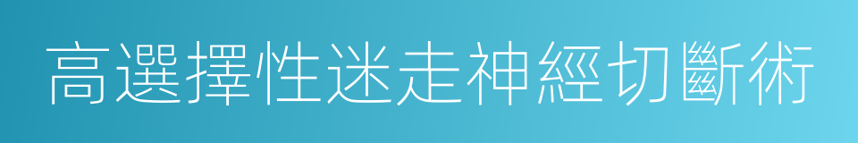 高選擇性迷走神經切斷術的同義詞