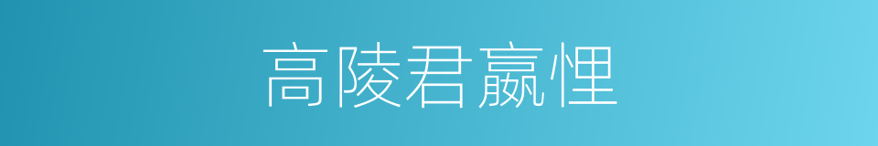 高陵君嬴悝的同义词