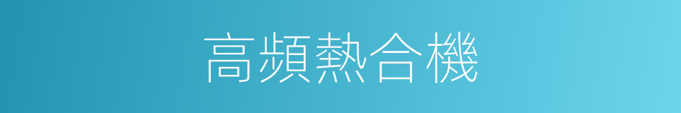 高頻熱合機的同義詞