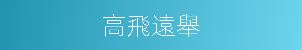 高飛遠舉的意思