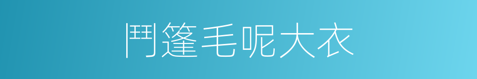 鬥篷毛呢大衣的同義詞