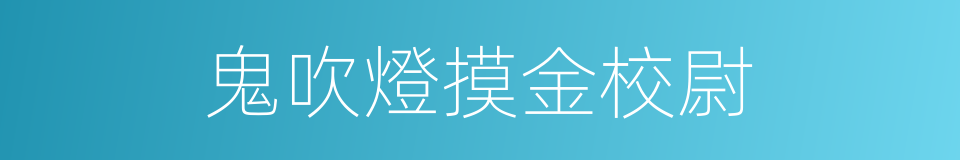 鬼吹燈摸金校尉的同義詞