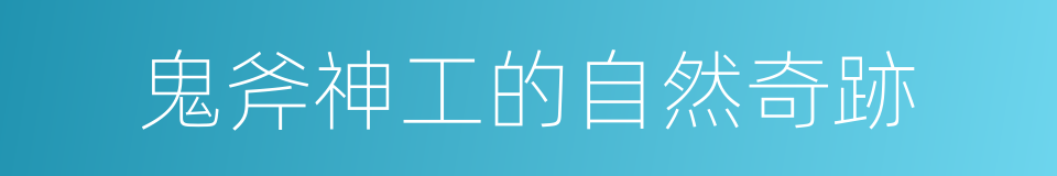 鬼斧神工的自然奇跡的同義詞